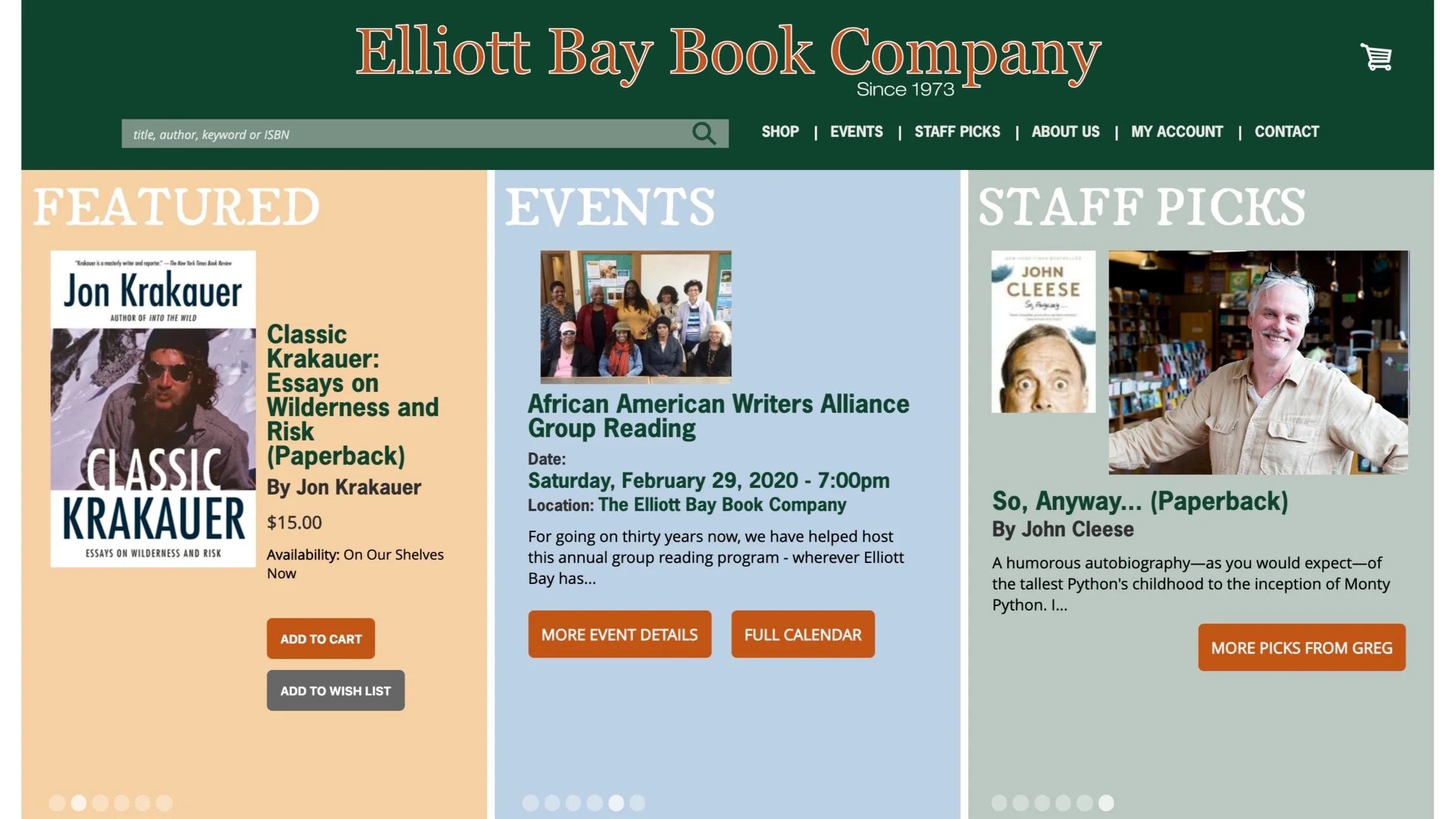 Elliott Bay Book Company website