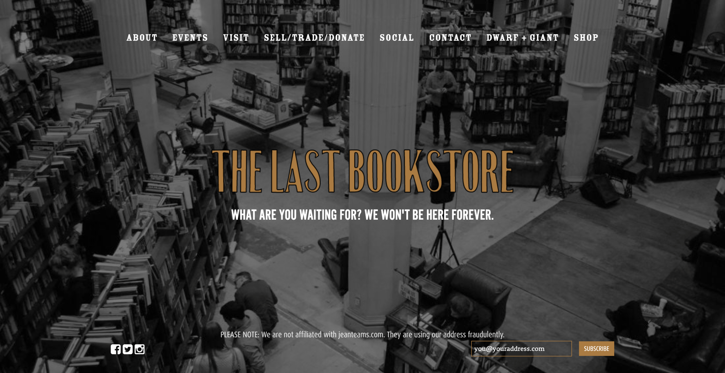 The Last Bookstore website