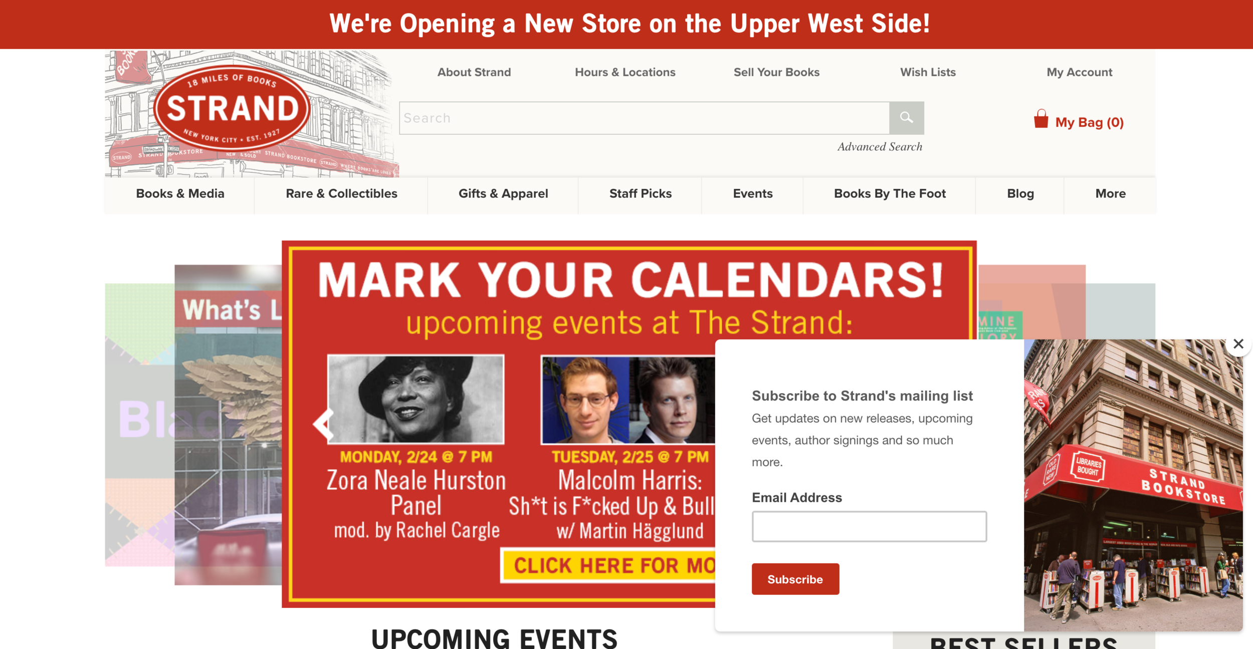 Strand Bookstore website