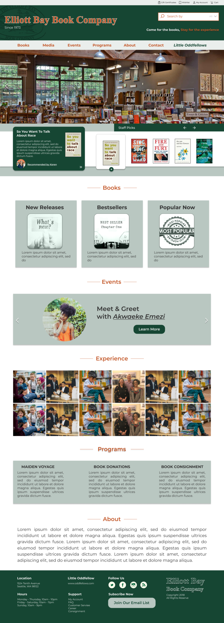 High-fidelity home page in a cool palette