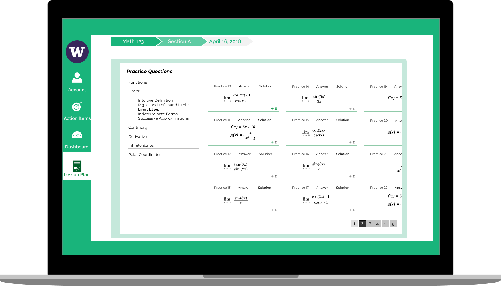 Lesson plan view